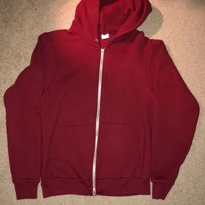 Red Zip up Hoodie (American Apparel)